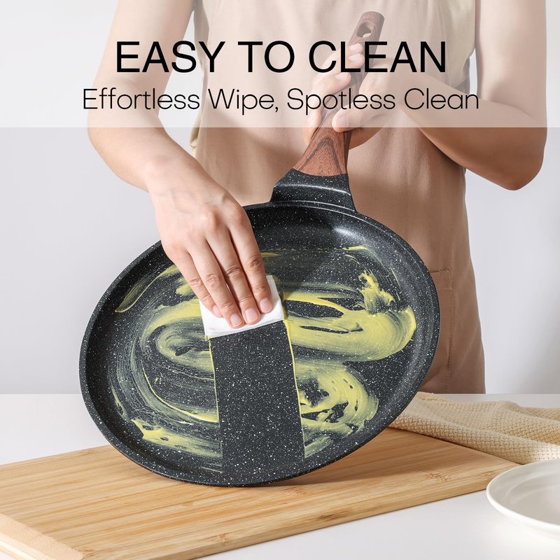 Kordisen Crepe Pan Nonstick, 12 Inch Dosa Pan with Spreader, Granite Coating Comales Para Tortillas Pancake Pan, Flat Bottom for Stove Top, Induction Compatible, PFOA Free