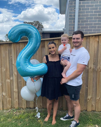 Pearlescent Blue Number 27 Balloon 40 inch, 27 Number Balloons, 27th Birthday Decorations, 27 Year Old Women Men Pearlescent Blue Party Supplies