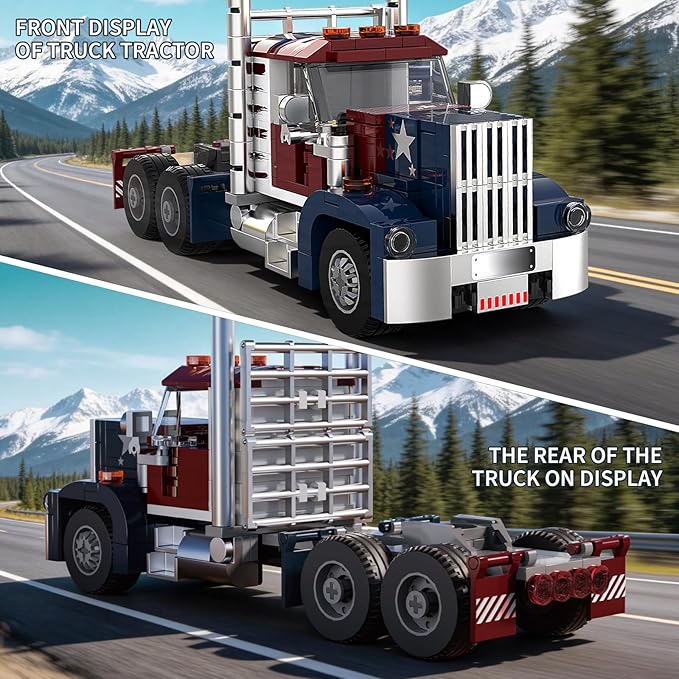 HIGH GODO Semi Truck Building Set MOC City Road Tow Truck Model Kit Build and Display Technology Trailer Set Toy Gift for Teens Adults 12+ (269PCS)