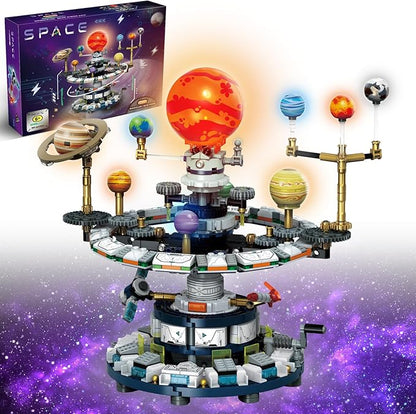 Spinning Solar System Space Building KitCompatible with Lego Space with 9 Planets Rotatable &amp Rocket Sets STEM Educational Space Toy Solar System for Kids for Boys Girls 6-14 and Adults(964 Pcs)