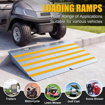 Otoolling 29" x 48" Heavy-Duty Shed Ramp for Riding Mower, Loading Ramps for Sheds Garage Threshold Doorway Lawn Mowers Tractor Snow Blower Wheelchairs Garden Cart, Anti-Slip Punch Plate