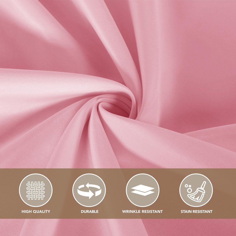 sancua Round Tablecloth 120 Inch Diameter, 8 Pack - Circle Polyester Fabric Table Cloth for Wedding Party Reception Banquet Birthday, Washable Formal Table Cover (Fit 48-96 Inch Tables), Pink