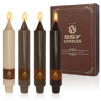 Autumn Candle Dinner Candle Unscented 4 PCS Gradient Coffee Candles Sticks 7 inch Tapered Candles Sticks for Home Holiday Wedding Party Decoration