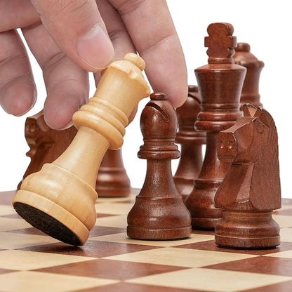 Husaria Staunton Tournament No. 4 Chessmen with 2 Extra Queens and Wooden Box 3-inch Kings