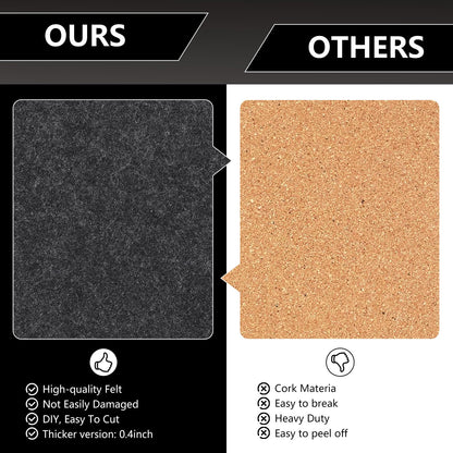 8 Packs Hexagon Felt Pin Board, 12" Bulletin Board with 30 Push Pins, Felt Board for Home Kitchen Office Decor, Self-Adhesive Corkboard Tiles for Walls School Message Photos Memos-Black White Pink