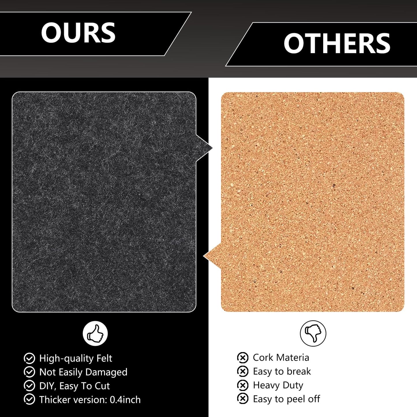 8 Packs Hexagon Felt Pin Board, 12" Bulletin Board with 30 Push Pins, Felt Board for Home Kitchen Office Decor, Self-Adhesive Corkboard Tiles for Walls School Message Photos Memos-Gray