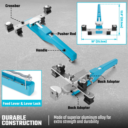 DURATECH Tube Bender Set, 1/4"-7/8" O.D. Ratcheting Pipe Bender with Pipe Cutter and Deburring Tool, 90° Forward/Reverse Pipes Bending Tools for HVAC Air Conditioning Refrigerator Repair