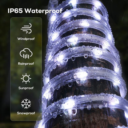 Soiarllt 100Ft 720 LED Rope Lights Outdoor Waterproof with Remote, 8 Modes and 4 Brightness Rope Lights for Outside, Garden, Patio, Pool, Bedroom, Party, Indoor Outdoor Decoration (Cool White)