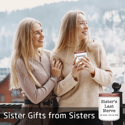 Homsolver Sister Gifts for Women, Valentines Galentines Mothers Day Christmas Birthday Gift Ideas, Female Friends Bestie in Law, Sister's Last Nerve Scented Candles