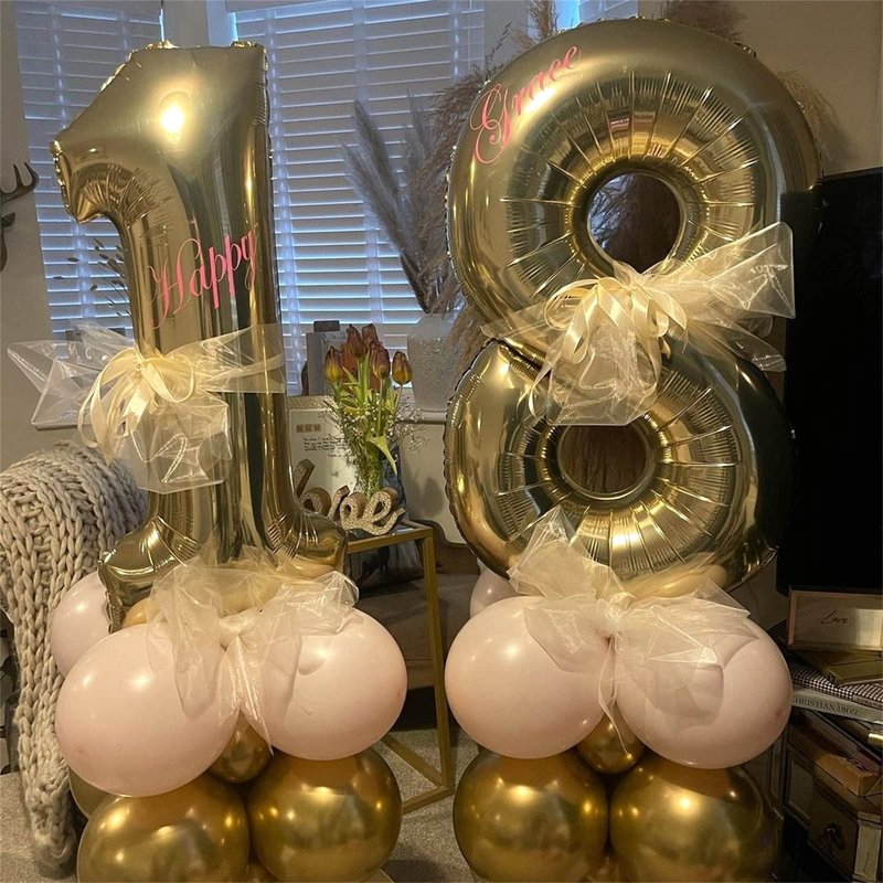 Champagne Gold Number 1 Balloons, 40 In Large Light Gold Number 1 Foil Helium Balloons for Girls Women, Self Inflating Number Balloons 0-9 for Men Boys 1st 10th Birthday Anniversary Party Decoration
