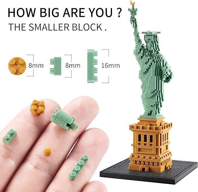 YaJie Statue of Liberty Micro Blocks Set Educational Architecture Model Kit for Teens &amp Adults Creative DIY Landmark Building Toy Ideal Gift for Ages 14+(2810 PCS)