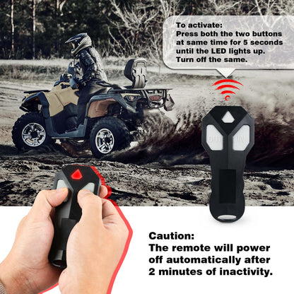 XPV AUTO 12V 4500 lb Winch Electric Winch for Towing ATV/UTV Off Road with Wireless Remote Control Mounting Bracket and Wired Handle,Waterproof IP67(Synthetic Rope)