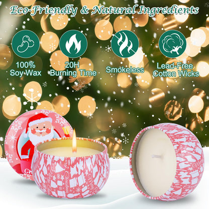 12PCS Christmas Scented Candles Gift for Women - Aromatherapy Candle for Home - 3.4oz Soy Wax Birthday Gifts for Mother, Friend, Wife, Sister, Xmas Decorations