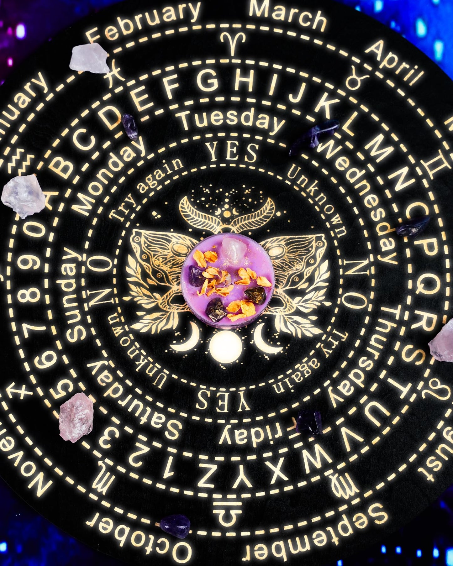 Tealight Soy Candles with Crystals and Herbs, Handmade Energy, Healing Crystal Soy Candles, Aromatherapy Candles. (Purple)