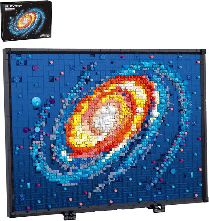 HJPLPXH Milky Way Galaxy Micro Mini Building Block Art Model Mini Bricks Sets Creative Ideals Gifts for 12+ Boys Girls Adults (2438PCS)