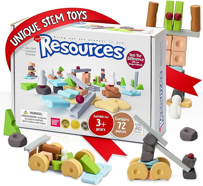 Taksa Toys Educational Building Blocks for Kids Ages 3 4 5 6 7+ Years Old Reggio Emilia Stem Toys Montessori Toys for Girls Boys Unique Preschool Learning &amp Stacking Resources Gift Pack 72 Pcs