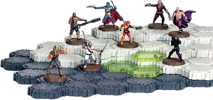 Renegade Game Studios G.I. Joe Heroscape Rumble at The Rift Tactical Board Game Battle Box with 8 Miniatures &amp Modular Hex Terrain