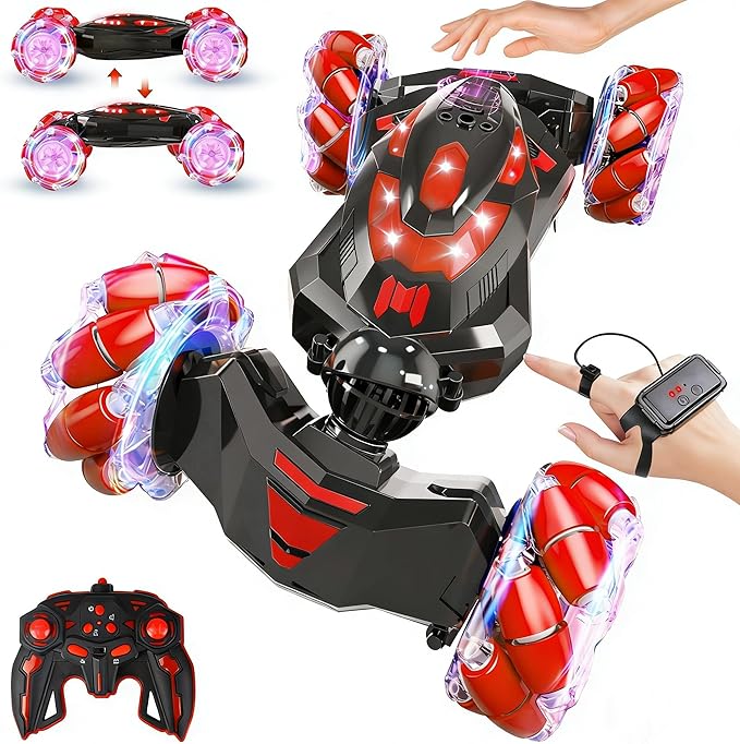 Gesture Sensing RC Stunt CarRemote Control Car Toys for Ages 8-12Drift Cars with Lights Music4WD 360° Spins All Terrains Kids Toys RC Cars 4-7 Best Birthday Gift for Kids