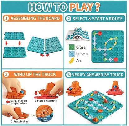 Board Game Logical Road Builder Game for Kids – 206 Challenges Brain Teaser Puzzle Educational STEM Toy Compatible with Block Brands No Batteries Gift for Boys &amp Girls Ages 3 4 5 6 7 8
