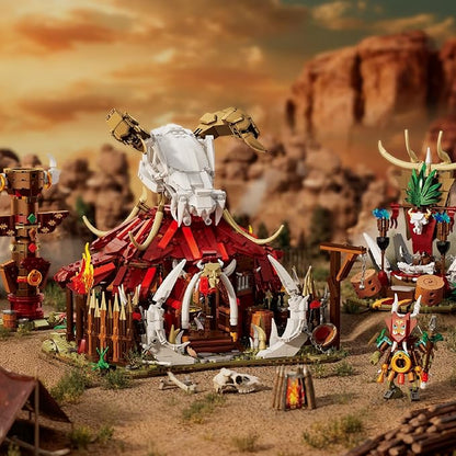 Medieval Castle Bonefire Gate Building Sets for Adults Architecture Sets with Knights &amp Viking Village Modular Display Set 2098pcs