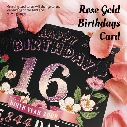 Sweet 16th Birthday Card for Girls Daughter,Jumbo Pop Up Sweet 16th Birthday Cards for Granddaughter Sister, Sweet 16th Birthday Decorations for 16 Year Old Girl Daughter Funny Birthday Gifts, Review of 2009, Pink