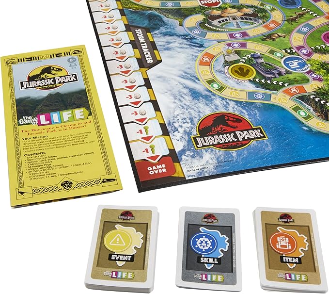 Hasbro Gaming The Game of Life Jurassic Park Edition Family Board Game for Kids Ages 8 and Up Inspired by The Original Hit Movie