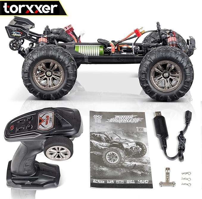 1:16 Scale Brushless RC Truck - High Speed Hobby Grade RC Car Hits 33 Miles Per Hour - Off Road 4WD for Grip on Any Terrain Ready to Run Waterproof Trophy Truck