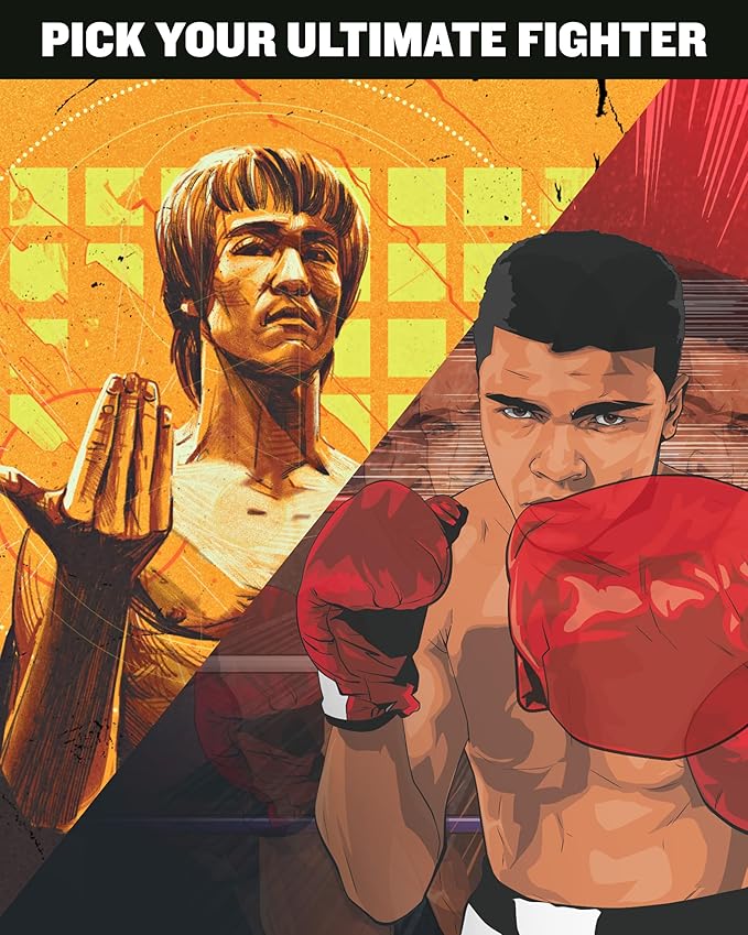Restoration Games Unmatched Muhammad Ali vs Bruce Lee - Strategy Board Game for 2 Players - Heroes Expansion with Miniatures Unique Decks and Abilities - 20 Min Playtime - Ages 9+