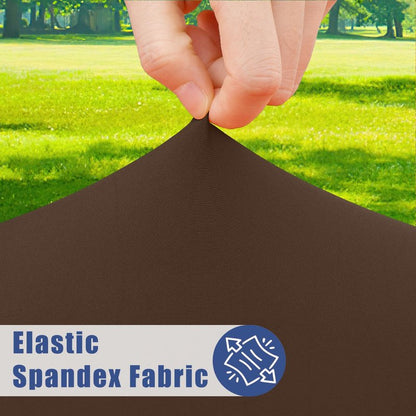 Moosfor Round Spandex Tablecloth, Elastic Fitted Waterproof Tablecloths for 45"-56" Tables, Stretch Washable Picnic Table Cover for Camping, Dining, Indoor and Outdoor, Coffee