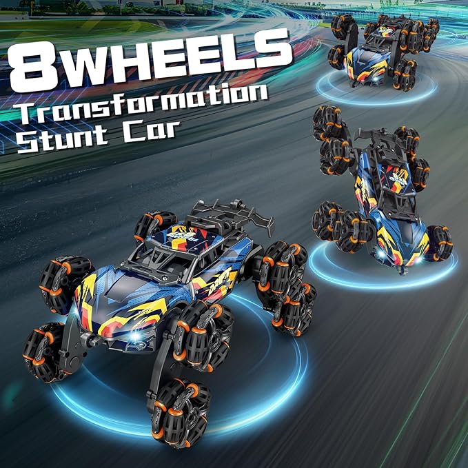 8WD Gesture Sensing RC Stunt Car Toys for Boys Age 8-12 2.4GHz Hand Controlled Remote Control Car with Light &amp Music &amp Spray Cool Christmas Birthday Present Gifts for Kids 6 7 8 9 10 11 12 Y
