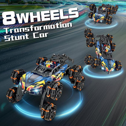 8WD Gesture Sensing RC Stunt Car Toys for Boys Age 8-12 2.4GHz Hand Controlled Remote Control Car with Light &amp Music &amp Spray Cool Christmas Birthday Present Gifts for Kids 6 7 8 9 10 11 12 Y