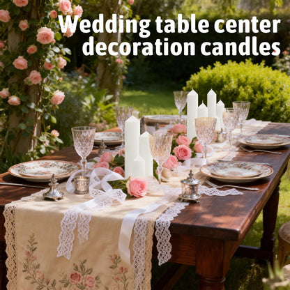 Veiuwa 6 Pcs White Pillar Candles Bulk Set，2x3 2x6 2x8 Inch - 2 Each Size，Hurricane Candles，Dripless Unscented Smokeless，Gives You a Better Atmosphere When Organizing an Event Party.