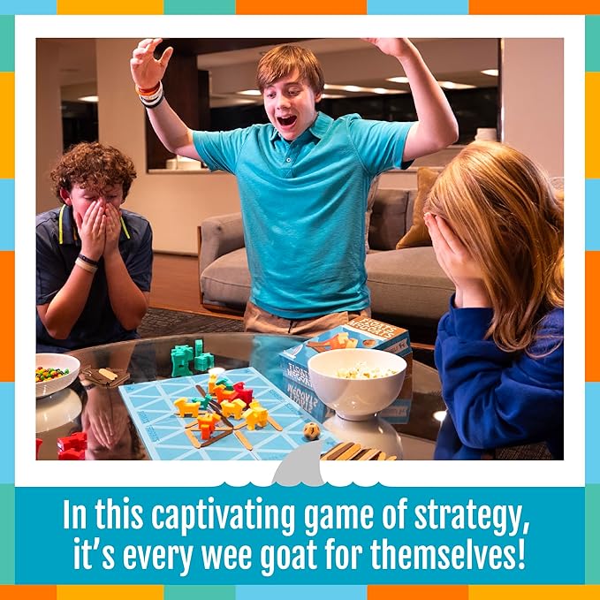 Hootenanny Games Floats McGoats Board Game | Build a Raft &amp Save Your Goats | Perfect for Family Games | 2-4 Players Ages 10+