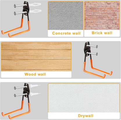 KURUI Heavy Duty Wall Hook - Versatile Tool & Garden Hose Holder | 2 Pack Metal Storage Hangers