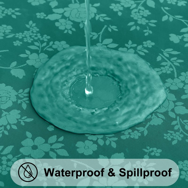 Smiry Rectangle Table Cloth, Waterproof Heavy Duty Vinyl Tablecloths, Wipeable Washable Table Cover for Kitchen and Dining Room (Christmas Green, 60" X 120")