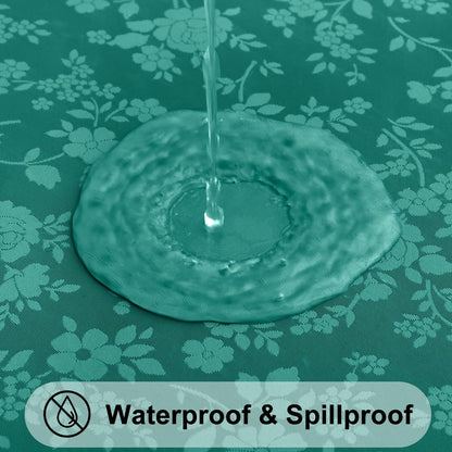 Smiry Rectangle Table Cloth, Waterproof Heavy Duty Vinyl Tablecloths, Wipeable Washable Table Cover for Kitchen and Dining Room (Christmas Green, 60" X 120")