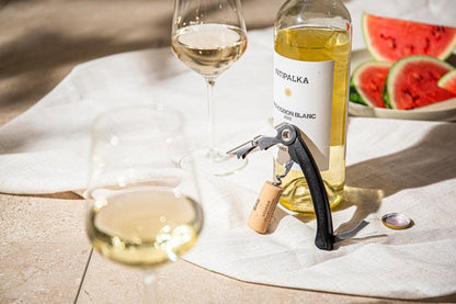 Vacu Vin Double-Hinged Corkscrew – Waiter’s Corkscrew with Foil Cutter & Bottle Opener – Durable Stainless Steel Wine Opener – Two-Step Leverage for Easy Cork Removal – Compact & Travel-Friendly
