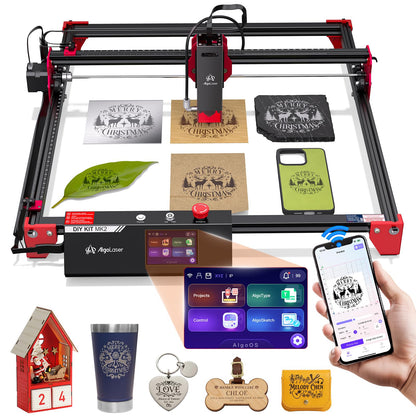 AlgoLaser 10W Laser Engraver Machine - Laser Engraver/Cutter with 3.5" Smart Touchscreen & AlgoOS System, 12000mm/min Speed, 0.05mm Laser Spot, Laser Engraving for Metal, Wood, Glass & Leather