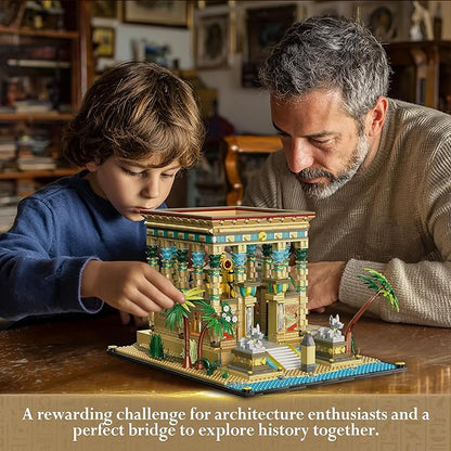 AsmrCap Philaedin Temple Building Set for Adults Egyptian Architecture Building Blocks Miniature Nile Temple Scene Famous Landmark Collection Home Décor Model Building Kit 2018 Pcs