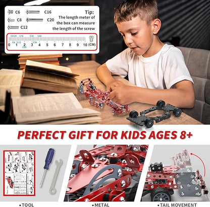 Lucky Doug Building Kit Model Car Set - STEM Project Building Toys for Kids Ages 8-12 Assembly Building Vehicle for Boys 8 9 10 11 Years Old