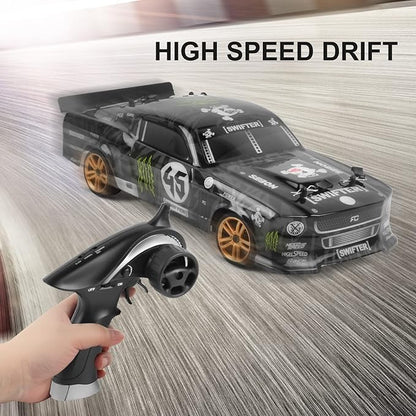 GoolRC RC Drift Car 1:18 Scale Remote Control Car 2.4GHz 4WD 30KM/H High Speed RC Racing Cars with LED Light Strip and 3 Batteries for Adults
