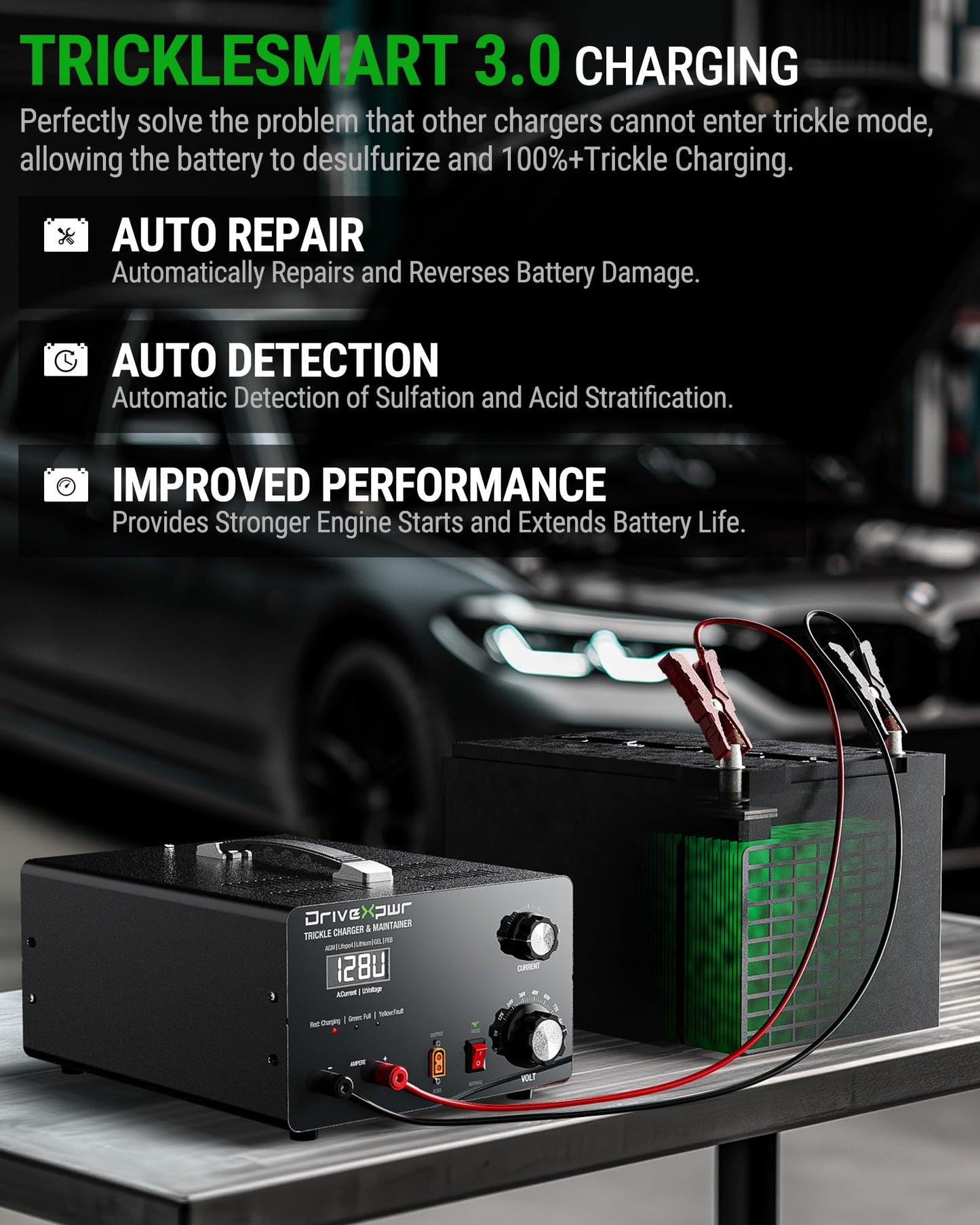Adjustable Battery Charger 6V 8V 12V 24V 36V 48V 60V 72V 84V 96V,18A Automatic Battery Maintainer,Battery Desulfator Maintainer for Lead-Acid LiFePO4 Lithium,Suit Automotive Golf Cart Truck Mower(X50)
