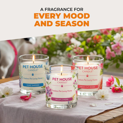 Pet House Candles, Long Lasting, Air Freshening, Pina Colada Scented Candle for Pet Odor, 60 Hour Burn Time 9 OZ