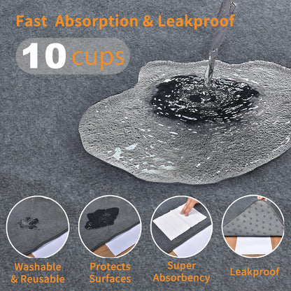 LOOBANI 2 Packs Extra Large Reusable Dog Mat for Floor, Non-Slip Washable Pee Pads for Dogs, Fast Absorbent Pet Whelping Pads, Puppy Playpen Mat for Incontinence, Housebreak, Crate, 36x48in, Gray