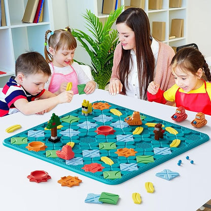 Kids Board Games Learning Toys STEM Educational Logic Kits with 200+ Challenges &amp 4 Difficulty Levels Brain Puzzles Maze Games for Boys Girls Ages 3-10 Birthday Gifts