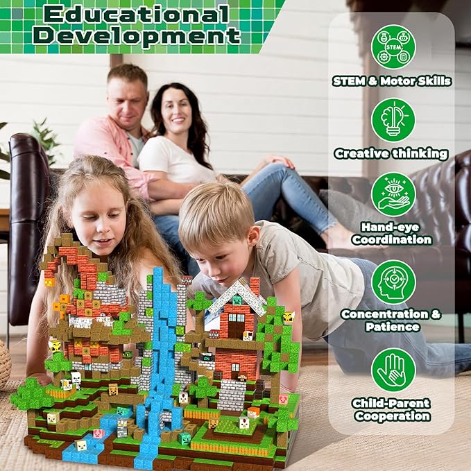 300PCS Magnetic Blocks - Magnetic Building Blocks Stacking Magnet Cubes Toys STEM Montessori Sensory Game Toys for Kids Boys and Girls Ages 3 4 5 6 7 8 9 10 Easter Birthday Gifts