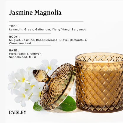 Hidden Label Large Decorative Jar Candle,Wood Wick Jasmine& Magnolia + Lemongrass Ginger Scented Candle.Soy Wax Candle for Home Scented