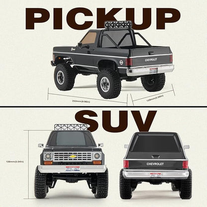 BEEZRC FMS 1/24 RC Crawler Officially Licensed Chevy K5 Blazer RC Car FCX24 RTR RC Pickup Truck SUV 4WD 2.4GHz Hobby RC Model 8km/h Mini car RC Off-Road Remote Control Car (Brown)