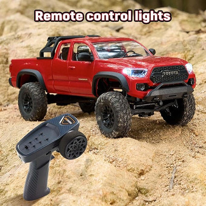 BEEZRC FMS 1/24 RC Crawler FCX24M Tacoma Toyota Official Licensed ABS Hard Body 4WD Off-Road RC Rock Truck2-Speed Transmission Hobby Grade Remote Control Car for Adults RTR Grey