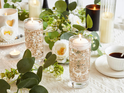 YATOJUZI 30 PCS Artificial Pearl String Rose Gold Vase Filler Floating Pearls for Vases Centerpieces Faux Pearl Beads String Decorations Wedding Holiday Party Decor